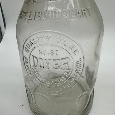 Pair of Antique Glass Oil Bottles w/ Original Pour Spouts