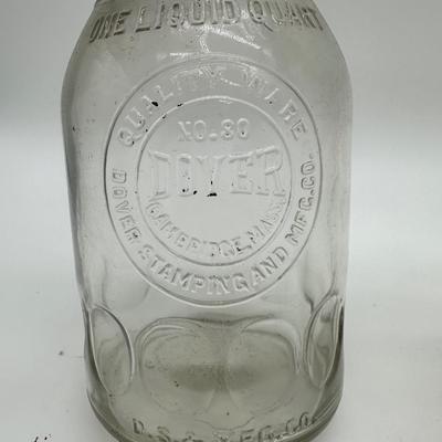 Pair of Antique Glass Oil Bottles w/ Original Pour Spouts