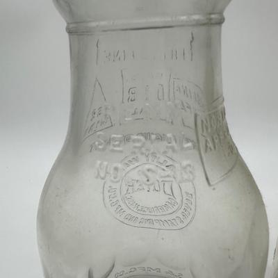 Pair of Antique Glass Oil Bottles w/ Original Pour Spouts