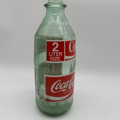Vintage Green Glass Coca-Cola 2-Liter Bottle