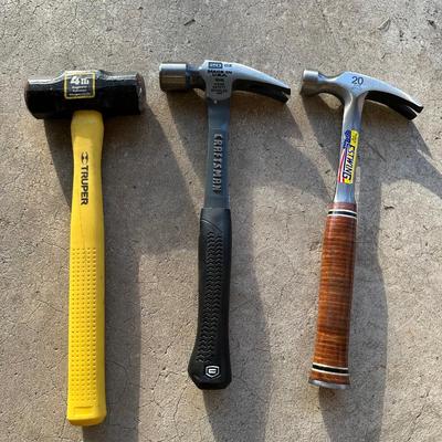 Group of 3 Quality Hammers – Craftsman, Estwing, Truper