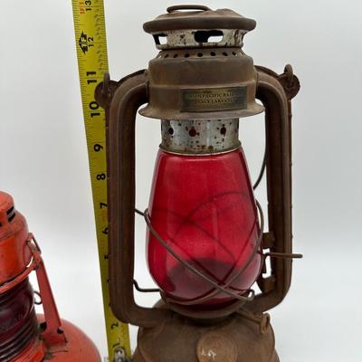 Vintage Railroad Lantern Pair – Union Pacific Railroad Salt Lake City & Dietz Syracuse NY