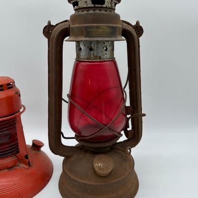 Vintage Railroad Lantern Pair – Union Pacific Railroad Salt Lake City & Dietz Syracuse NY