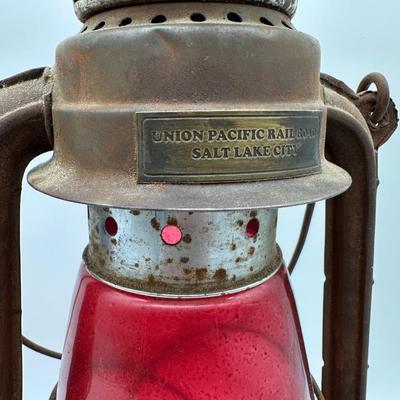 Vintage Railroad Lantern Pair – Union Pacific Railroad Salt Lake City & Dietz Syracuse NY