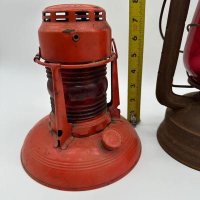 Vintage Railroad Lantern Pair – Union Pacific Railroad Salt Lake City & Dietz Syracuse NY