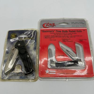 Vintage Case XX Stockman 6318 SS Pocket Knife (NIB) + Smith & Wesson CH0025CP Folding Knife NIB