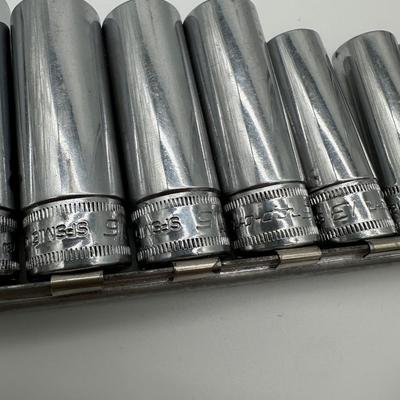 Snap-on 3/8” Drive Metric Deep Socket Set w/ Ratchet – USA Made (Kenosha, WI)