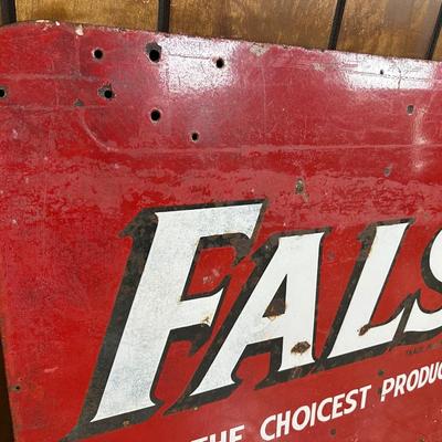 Vintage Falstaff Beer Metal Advertising Sign – Large Original Brewery Sign