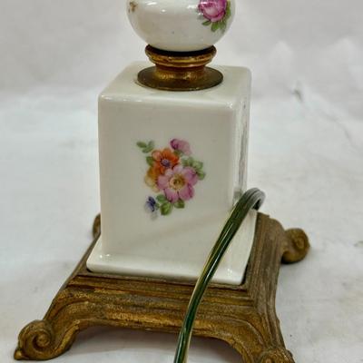 Sale Photo Thumbnail #235: Lamp Base is In good condition, but the shade has a burn spot. The shade should not be used with this type of bulb in the lamp. Buyer should get bulb that does not [produce heat if they want to use the shade.