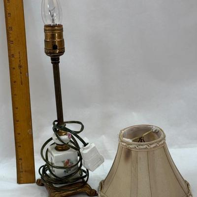 Sale Photo Thumbnail #238: Lamp Base is In good condition, but the shade has a burn spot. The shade should not be used with this type of bulb in the lamp. Buyer should get bulb that does not [produce heat if they want to use the shade.