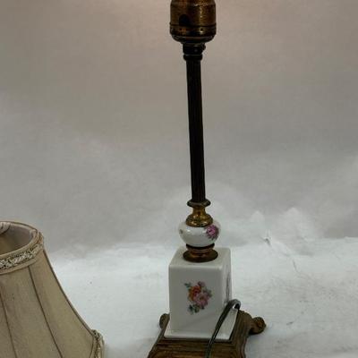 Sale Photo Thumbnail #236: Lamp Base is In good condition, but the shade has a burn spot. The shade should not be used with this type of bulb in the lamp. Buyer should get bulb that does not [produce heat if they want to use the shade.