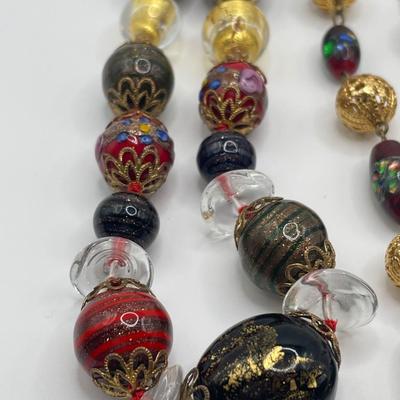 2 Murano glass bead necklaces