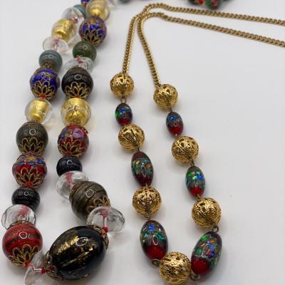 2 Murano glass bead necklaces