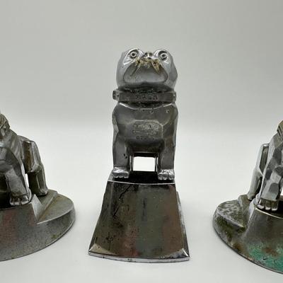 Vintage Mack Bulldog Hood Ornaments – Cast Metal (Set of 3)