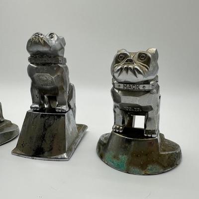 Vintage Mack Bulldog Hood Ornaments – Cast Metal (Set of 3)