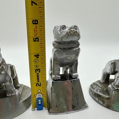 Vintage Mack Bulldog Hood Ornaments – Cast Metal (Set of 3)