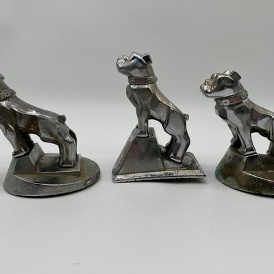 Vintage Mack Bulldog Hood Ornaments – Cast Metal (Set of 3)