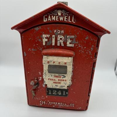 Antique Gamewell Fire Alarm Call Box – Cast Iron – With Key