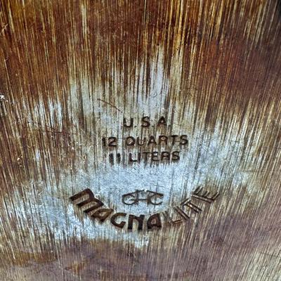 Vintage Wagner Ware Magnalite 12-Quart Aluminum Stock Pot w/ Lid