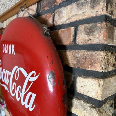 Vintage Coca-Cola Round Button Sign – Drink Coca-Cola