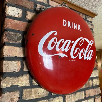Vintage Coca-Cola Round Button Sign – Drink Coca-Cola