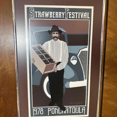 1978 Strawberry Festival Ponchatoula Framed Print – Signed & Numbered