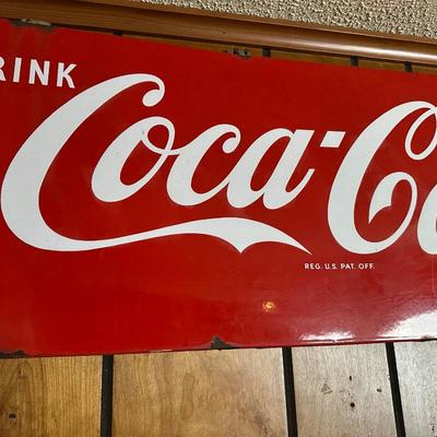Vintage Coca-Cola “Drink Coca-Cola in Bottles” Metal Sign
