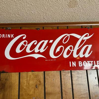 Vintage Coca-Cola “Drink Coca-Cola in Bottles” Metal Sign