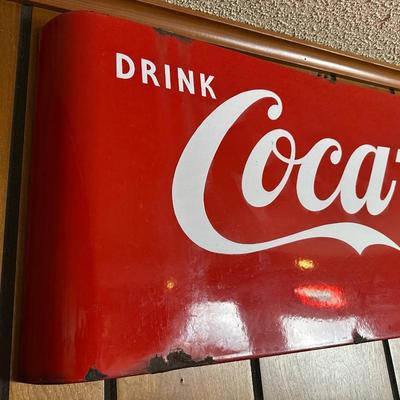 Vintage Coca-Cola “Drink Coca-Cola in Bottles” Metal Sign