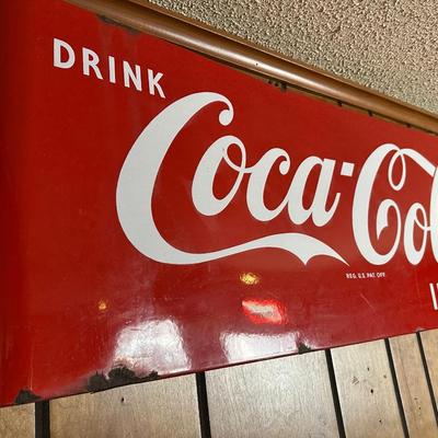 Vintage Coca-Cola “Drink Coca-Cola in Bottles” Metal Sign