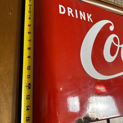 Vintage Coca-Cola “Drink Coca-Cola in Bottles” Metal Sign
