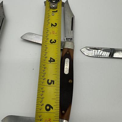 Vintage Schrade Old Timer Folding Pocket Knives – Lot of 3 – USA Made