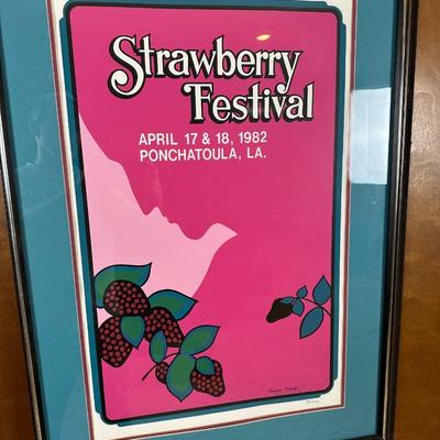 Vintage Strawberry Festival Poster – Ponchatoula, LA (1982) Signed & Numbered