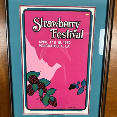 Vintage Strawberry Festival Poster – Ponchatoula, LA (1982) Signed & Numbered
