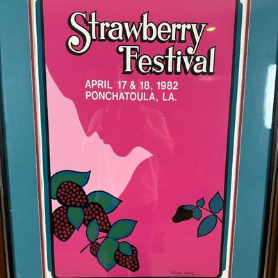 Vintage Strawberry Festival Poster – Ponchatoula, LA (1982) Signed & Numbered