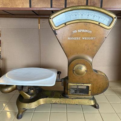 Antique Toledo Cast Iron Grocery Scale “No Springs – Honest Weight”