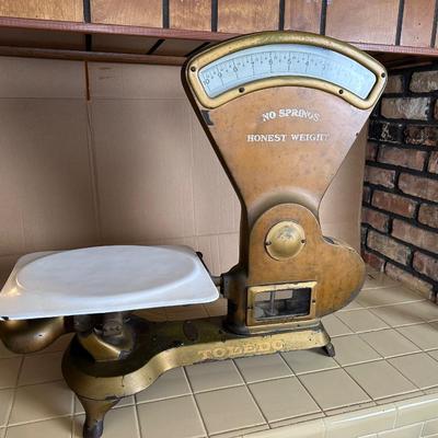 Antique Toledo Cast Iron Grocery Scale “No Springs – Honest Weight”