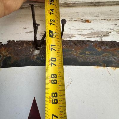 Vintage Texaco Porcelain Gas Station Sign – Large Round Star Logo