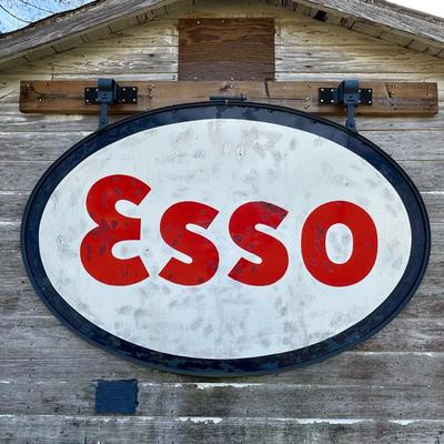 Vintage Esso Sign w/ Brackets