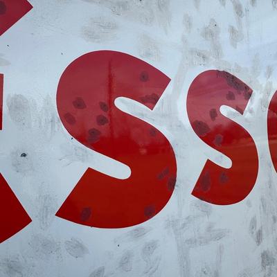 Vintage Esso Sign w/ Brackets