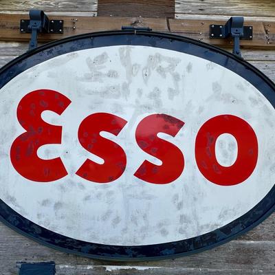 Vintage Esso Sign w/ Brackets