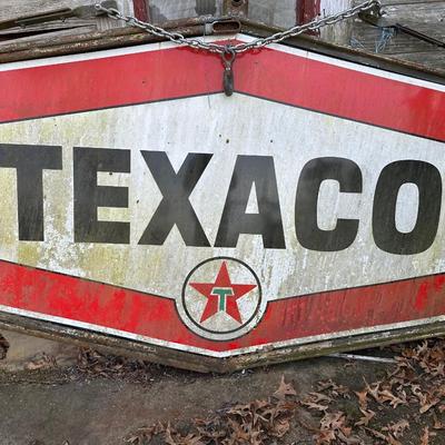 Large Vintage Texaco Sign and Bracket (read description)