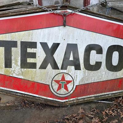 Large Vintage Texaco Sign and Bracket (read description)
