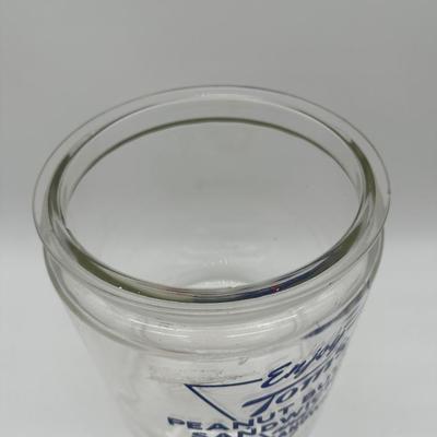 Vintage Tom’s Peanut Butter Sandwiches Glass Display Jar w/ Red Lid