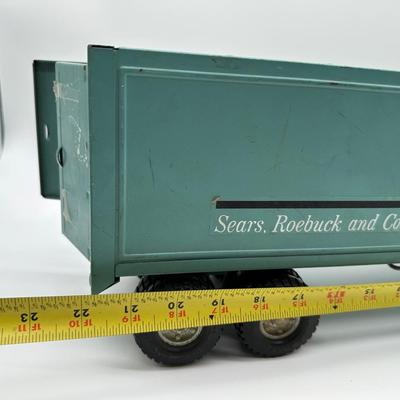 Vintage Sears Pressed Steel Semi Truck w/ Box Trailer – International Cab