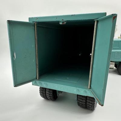 Vintage Sears Pressed Steel Semi Truck w/ Box Trailer – International Cab