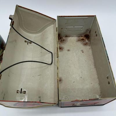 Vintage Roy Rogers & Dale Evans “Chow Wagon” Metal Lunchbox w/ Thermos