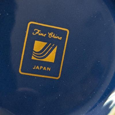 Vintage Fine China Japan Cobalt Blue Gold Iris Pattern Ginger Jar