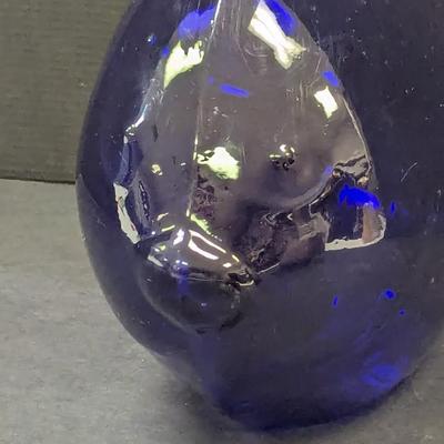 Blue Glass Fish Bowl Vase Centerpiece