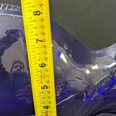 Blue Glass Fish Bowl Vase Centerpiece